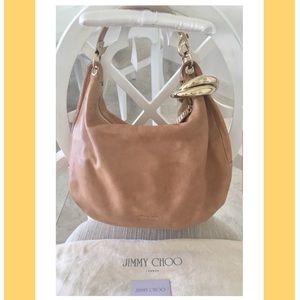 Authentic Jimmy Choo Solar Hobo Bag Beige
